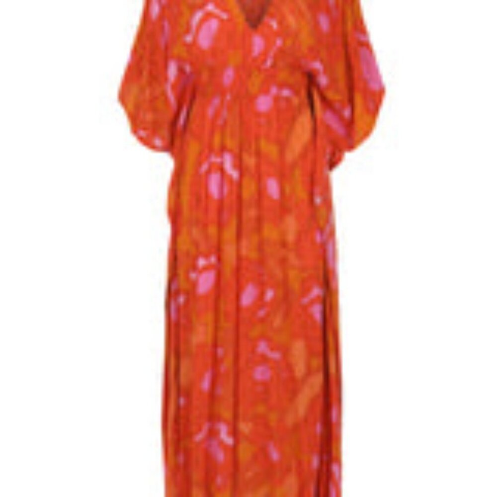 Bel Kazan Ania Kaftan L/XL in Melon Flora